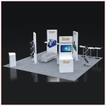 20x20 Trade Show Booth Rental Package 404 Angle View - LV Exhibit Rentals in Las Vegas