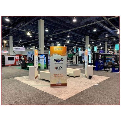 20x20 Trade Show Booth Rental Package 404 - URR at Waste Expo 2019 - Back View - LV Exhibit Rentals in Las Vegas
