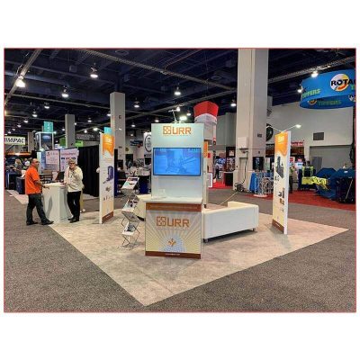 20x20 Trade Show Booth Rental Package 404 - URR at Waste Expo 2019 - Kiosk - LV Exhibit Rentals in Las Vegas