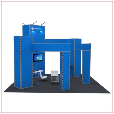 20x20 Trade Show Booth Rental Package 405 - Side View - LV Exhibit Rentals in Las Vegas