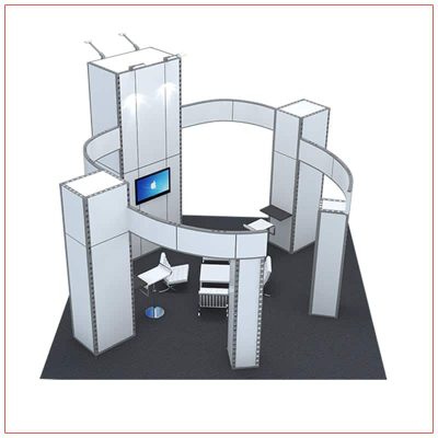 20x20 Trade Show Booth Rental Package 405 - Top-Down Angle View - LV Exhibit Rentals in Las Vegas