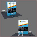 20x20 Trade Show Booth Rental Package 406 Front and Rear Views - LV Exhibit Rentals in Las Vegas