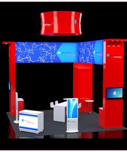 20x20 Trade Show Booth Rental Package 408 - Angle View - LV Exhibit Rentals in Las Vegas