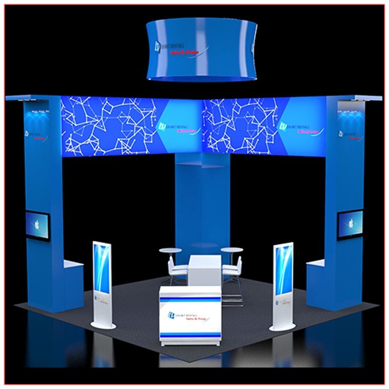 20x20 Trade Show Booth Rental Package 408 - Front View - LV Exhibit Rentals in Las Vegas