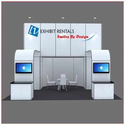 20x20 Trade Show Booth Rental Package 410 - Front View - LV Exhibit Rentals in Las Vegas