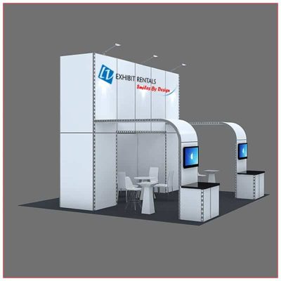 20x20 Trade Show Booth Rental Package 410 - Side Angle View - LV Exhibit Rentals in Las Vegas