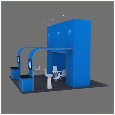 20x20 Trade Show Booth Rental Package 410 - Side View - LV Exhibit Rentals in Las Vegas