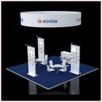 20x20 Trade Show Booth Rental Package 411 - Rear Angle View - LV Exhibit Rentals in Las Vegas