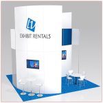 20x20 Trade Show Booth Rental Package 413 - Front View - LV Exhibit Rentals in Las Vegas