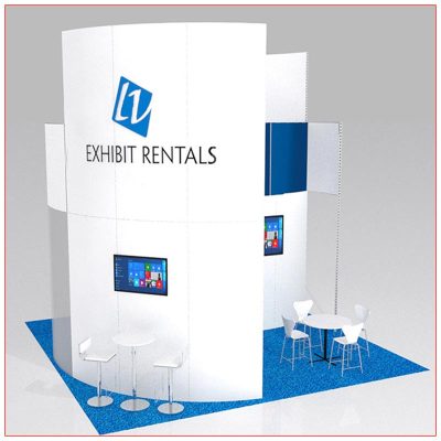 20x20 Trade Show Booth Rental Package 413 - Front View - LV Exhibit Rentals in Las Vegas