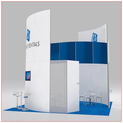 20x20 Trade Show Booth Rental Package 413 - Side View - LV Exhibit Rentals in Las Vegas