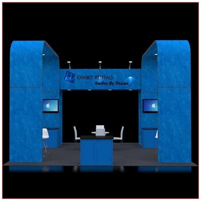 20x20 Trade Show Booth Rental Package 414 - Front View - LV Exhibit Rentals in Las Vegas