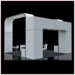 20x20 Trade Show Booth Rental Package 414 - Rear View - LV Exhibit Rentals in Las Vegas