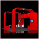 20x20 Trade Show Booth Rental Package 414 - Side Angle View - LV Exhibit Rentals in Las Vegas