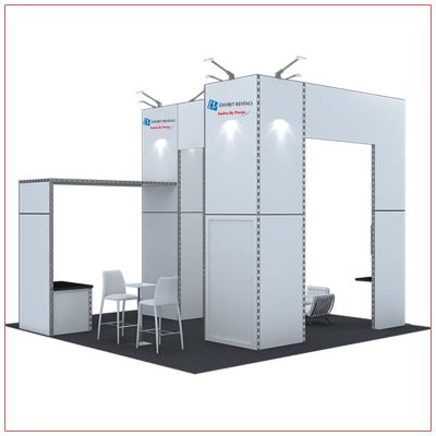 20x20 Trade Show Booth Rental Package 415 - Rear View - LV Exhibit Rentals in Las Vegas