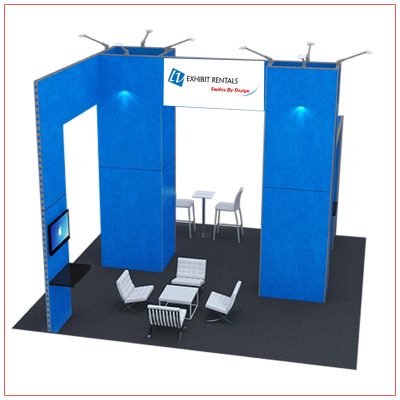 20x20 Trade Show Booth Rental Package 415 - Top-Angle View - LV Exhibit Rentals in Las Vegas