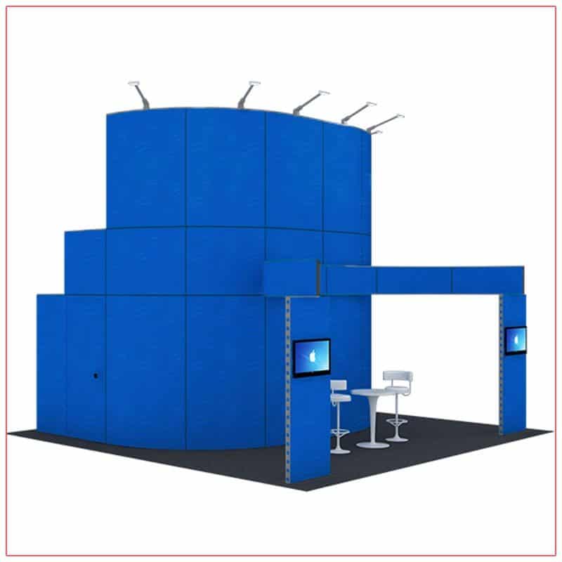 20x20 Trade Show Booth Rental Package 416 - Front Angle View - LV Exhibit Rentals in Las Vegas