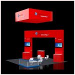 20x20 Trade Show Booth Rental Package 418 - Angle View - LV Exhibit Rentals in Las Vegas