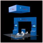 20x20 Trade Show Booth Rental Package 418 - Front Angle View - LV Exhibit Rentals in Las Vegas