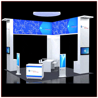20x20-Trade-ShowBooth Rental Package 408 Animation - LV Exhibit Rentals in Las-Vegas