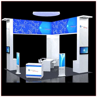 20x20-Trade-ShowBooth Rental Package 408 Animation - LV Exhibit Rentals in Las-Vegas