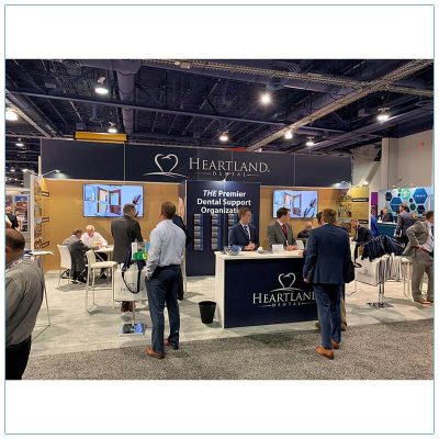 20x30 Trade Show Booth Rental Package 501 - Heartland Dental - Recon 2019 - Front - LV Exhibit Rentals in Las Vegas