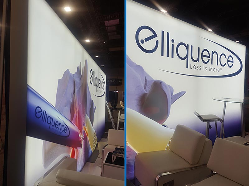 10x20 Trade Show Booth Rental Package 202 -Elliquence - Lightbox - LV Exhibit Rentals in Las Vegas