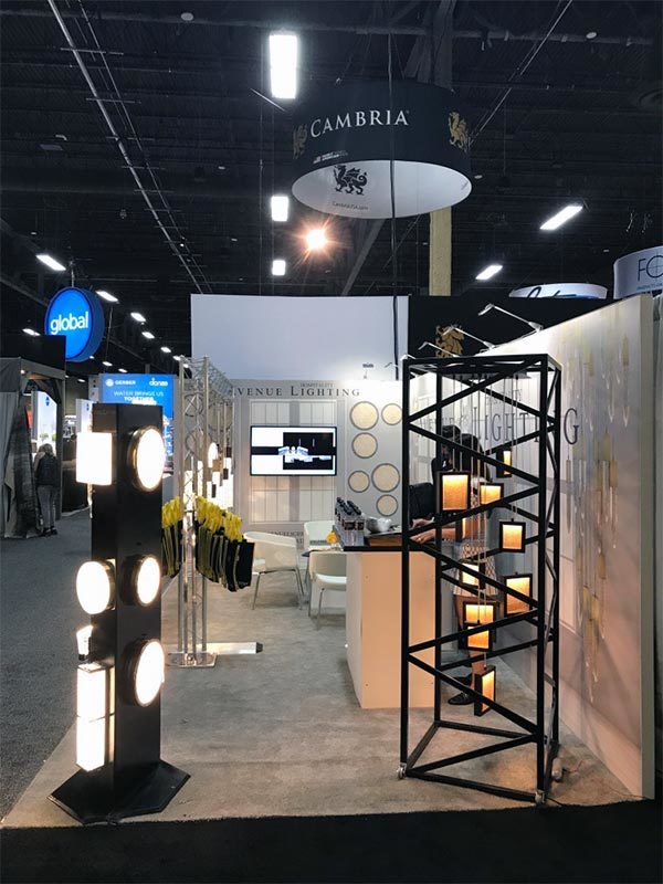 10x20 Trade Show Booth Rental Package 209 - Side View - Avenue Lighting - LV Exhibit Rentals in Las Vegas