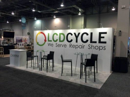 10x20 Trade Show Booth Rental Package 210 - LCDcycle - LV Exhibit Rentals in Las Vegas