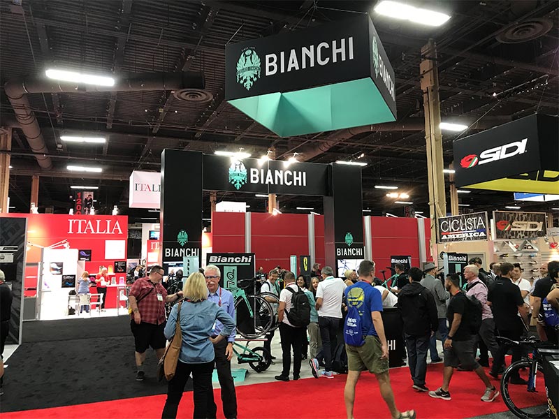 20x20 Trade Show Booth Rental Package 426 - Bianchi - LV Exhibit Rentals in Las Vegas
