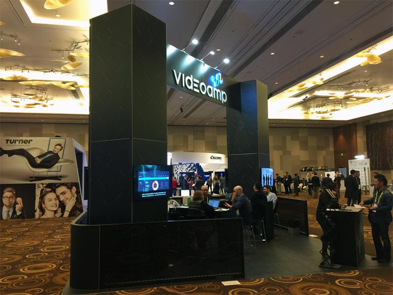 20x20 Trade Show Booth Rental Package - Videoamp CES 2017 - Side View - LV Exhibit Rentals in Las Vegas