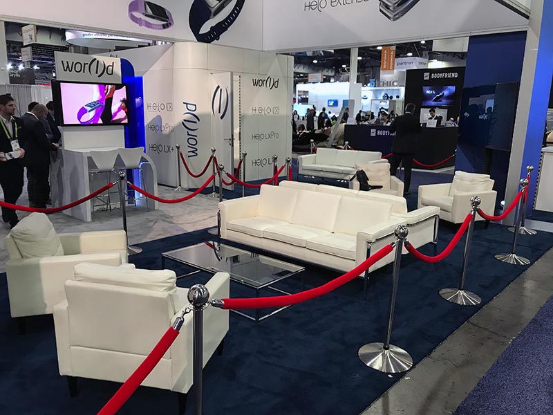 Amanda Sofa with Lounge Chairs in White - LV Exhibit Rentals in Las Vegas
