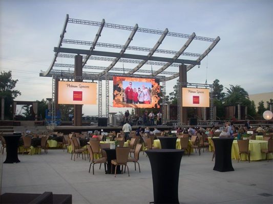 Seamless LED Video Wall Rentals - Outdoor Truss Mounted - LV Exhibit Rentals in Las Vegas