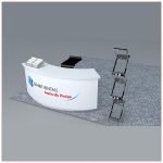 Trade Show Counter Rental Package C1 - Curved Reception Counter - Angle View2 - LV Exhibit Rentals in Las Vegas