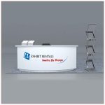 Trade Show Counter Rental Package C1 - Curved Reception Counter - LV Exhibit Rentals in Las Vegas