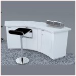 Trade Show Counter Rental Package C1 - Curved Reception Counter - Rear View - LV Exhibit Rentals in Las Vegas