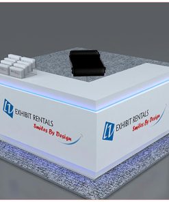 Trade Show Counter Rental Package C2 - L-Shaped Reception Counter - LV Exhibit Rentals in Las Vegas