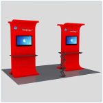 Trade Show Kiosk Rental Package K1 - Front Angle View - LV Exhibit Rentals in Las Vegas