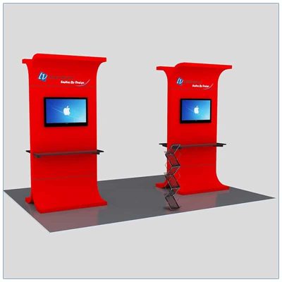 Trade Show Kiosk Rental Package K1 - Front Angle View - LV Exhibit Rentals in Las Vegas