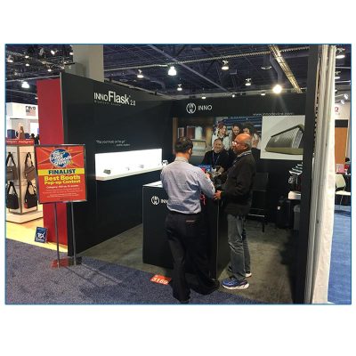 10x10 Trade Show Booth Rental Package 123 - Angle View - LV Exhibit Rentals in Las Vegas