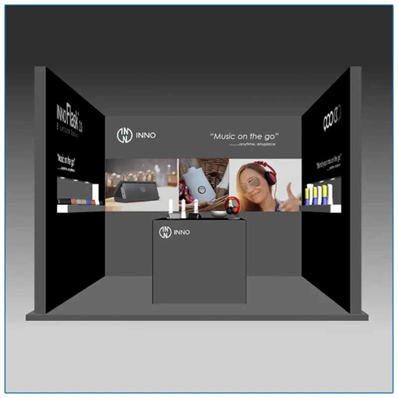 10x10 Trade Show Booth Rental Package 123 - LV Exhibit Rentals in Las Vegas