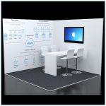 10x10 Trade Show Corner Booth Rental Package 124 - Angle View - LV Exhibit Rentals in Las Vegas