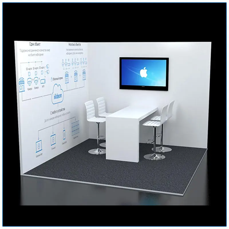 10x10 Trade Show Corner Booth Rental Package 124 - LV Exhibit Rentals in Las Vegas