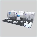 20x30 Trade Show Booth Rental Package 506 - Angle View - LV Exhibit Rentals in Las Vegas