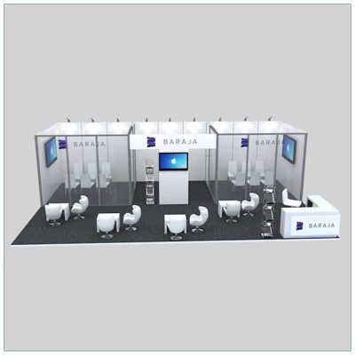 20x30 Trade Show Booth Rental Package 506 - Front View - LV Exhibit Rentals in Las Vegas