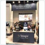 20x40 Trade Show Booth Rental Package 501 - Front Close-Up - Telogis - LV Exhibit Rentals in Las Vegas
