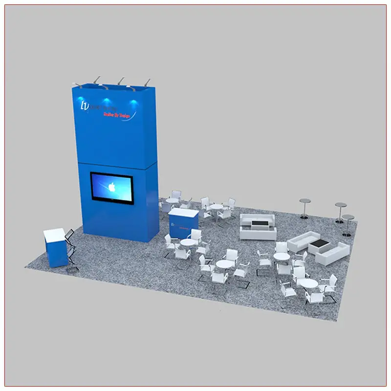 30x40 Custom Trade Show Booth Rental Package 602 - LV Exhibit Rentals in Las Vegas