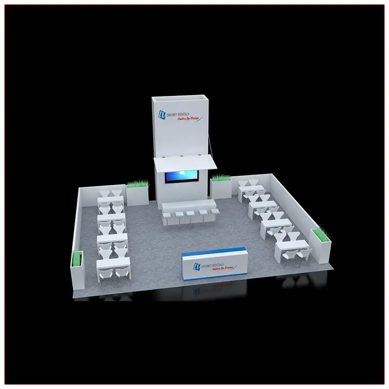 30x40 Custom Trade Show Booth Rental Package 603 - Angle View2 - LV Exhibit Rentals in Las Vegas