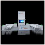 30x40 Custom Trade Show Booth Rental Package 603 - Front View - LV Exhibit Rentals in Las Vegas