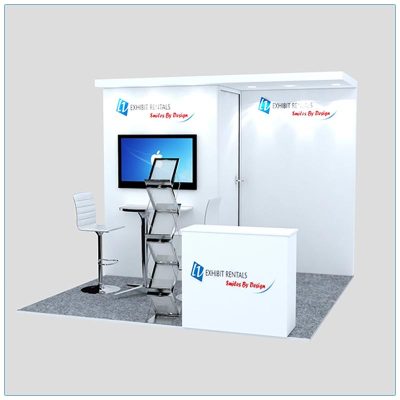 10x10 Trade Show Booth Rental Package 126 - Front Angle View - LV Exhibit Rentals in Las Vegas